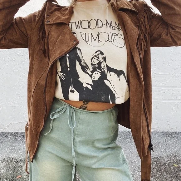 Suede Moto Jacket fringe NWT - Picture 3 of 4